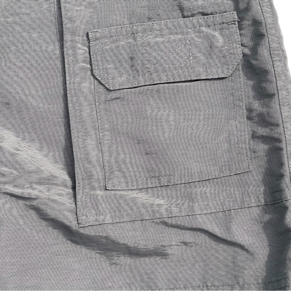 BIKINI BAY Y2K Black Nylon High Waisted Bikini Cover Up Swim Cargo Shorts Sz 12 - Picture 5 of 8